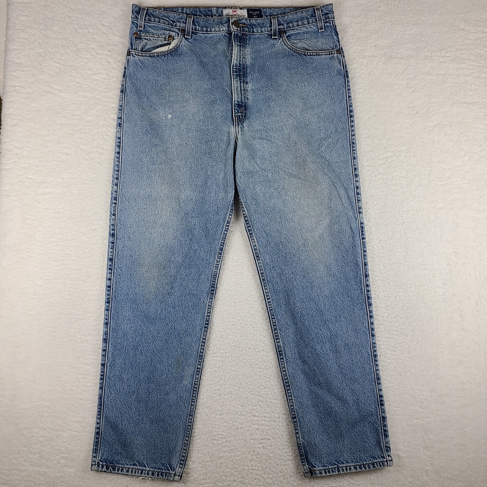 Levi's 540 Jeans Mens 40x32 Blue Relaxed Taper Fit 100% Cotton Shrunk 38x32 Vtg
